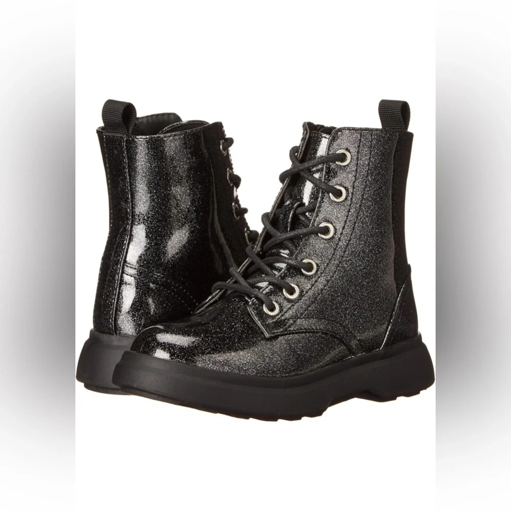 New DV by Dolce Vita Girl’s Colada Black Sparkle Ankle Boot size 5